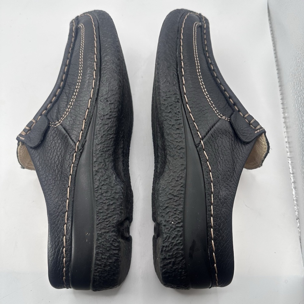 Wolky Roll-Slide Clog Women 40 Black Leather Mules Slip On Comfort Walking Shoes - Picture 5 of 9
